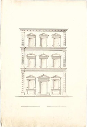 Zocher, Ernst; Florenz (Italien); "Palazzo Bartolini" - Aufriss