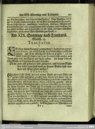 Am XIX. Sonntage nach Trinitatis. Matth. 9