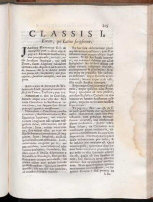 Classis I. Eorum, qui Latine scripserunt