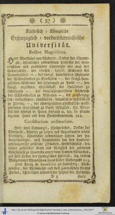 Kaiserlich-Königliche Erzherzoglich-vorderösterreichische Universität.