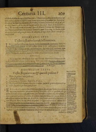 Observatio LXXVI. Testes singulares an et quando probent?