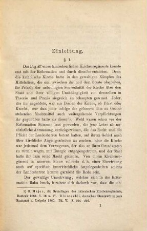 Über die Entstehung und den Begriff des landesherrlichen Kirchenregiments