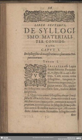 Liber Septimus, De Syllogismo Materialiter Consideratio