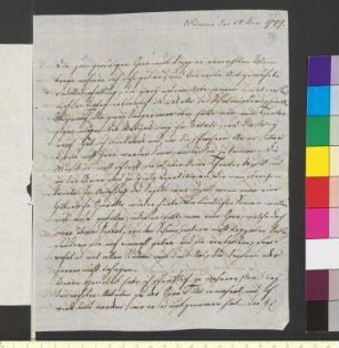 Brief von Kirms, Franz an Goethe, Johann Wolfgang von