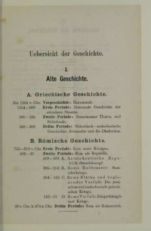 Übersicht der Geschichte