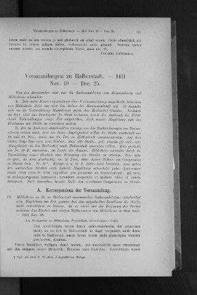 Versammlungen zu Halberstadt. - 1431 Nov. 19 - Dec. 25.