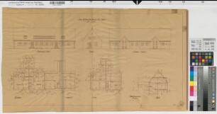 Ahaus (Ahaus) Einfamilienhäuser Grundrisse, Ansichten, Schnitt 1930 1 : 100 42 x 81 Pause Westfälische Heimstätte Wohnungsgesellschaft Münsterland