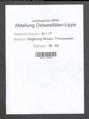 Polizeiverwaltung in Minden, Band 4