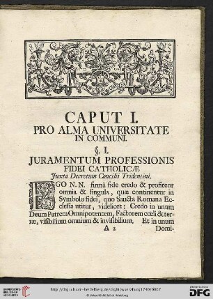 Caput I: Pro alma Universitate in communi