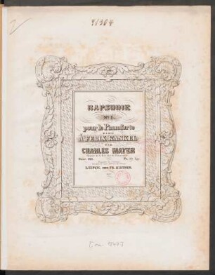 Rapsodie No. 1. pour le Pianoforte : Oeuv. 103.