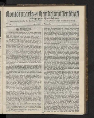 Beilage zum Handelsstand Nr. 17