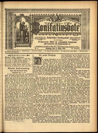 Erste Ausgabe vom Sonntag, den 21. März 1909.