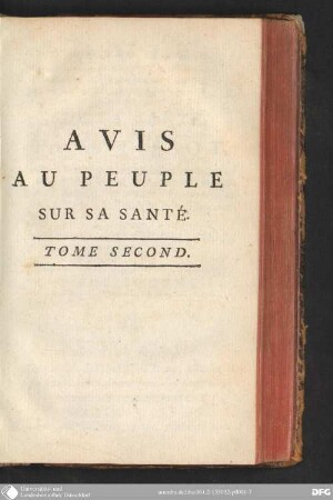2: Avis au peuple sur sa santé