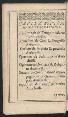 Capita Septem Huius Tractationis.