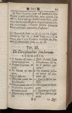 Tit. III. De Divisionibus feudorum.