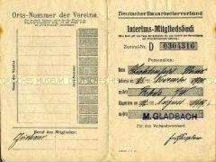 Mitgliedsausweis des Deutschen Bauarbeiter-Verbandes
