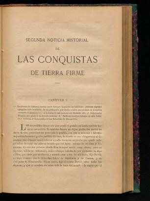 Segunda noticia historial de las conquistas de Tierra Firme