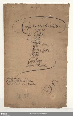 Confitebor - Mus.2140-E-500 : S, Coro, orch, bc