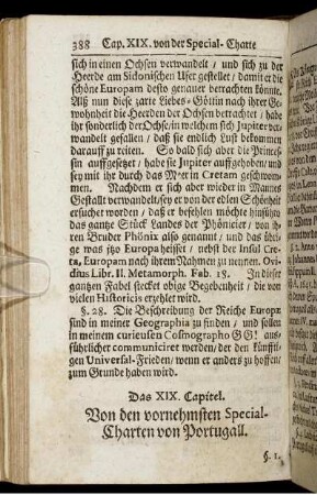 Das XIX. Capitel. Von den vornehmsten Special-Charten von Portugall.