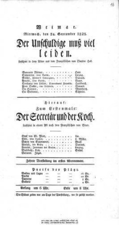 Der Secretär und der Koch