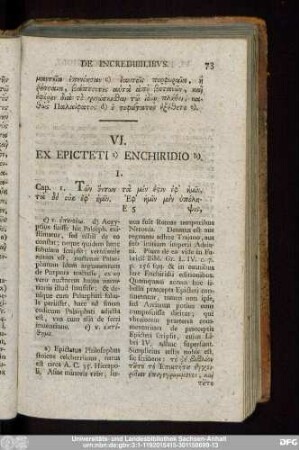 VI. Ex Epicteti Enchiridio.