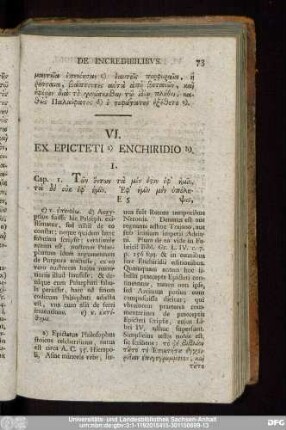 VI. Ex Epicteti Enchiridio.
