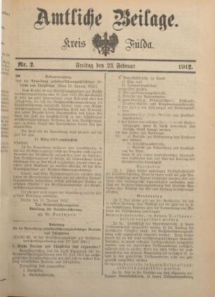 2: Beilage vom Freitag, 23. Februar 1912