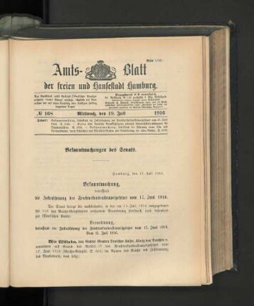 No. 168, 19. Juli 1916