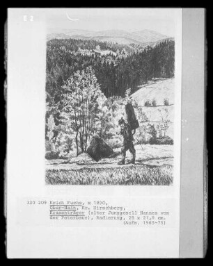 Kraxenträger (alter Junggesell Hannes von der Peterbaue; Hain, Kreis Hirschberg/Schlesien)