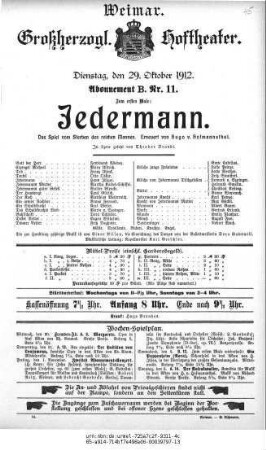 Jedermann. Das Spiel vom Sterben des reichen Mannes
