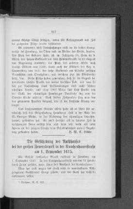 Die Gefährdung des Rathhauses bei der großen Feuersbrunst in der Knochenhauerstraße am 1. September 1615.