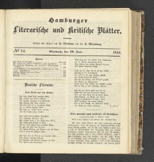 Nummer 74. Mittwoch, den 19. Juni