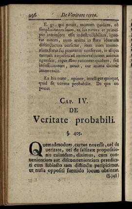 Cap. IV. De Veritate probabili.