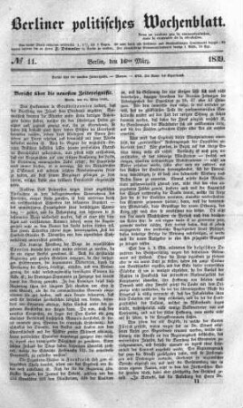 No 11, 16. März 1839