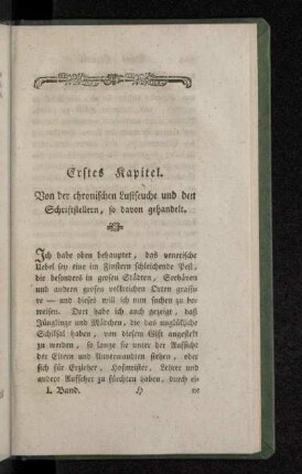 Erstes Kapitel. Von der chronischen Luftseuche und den Schriftstellern , so davon gehandelt.
