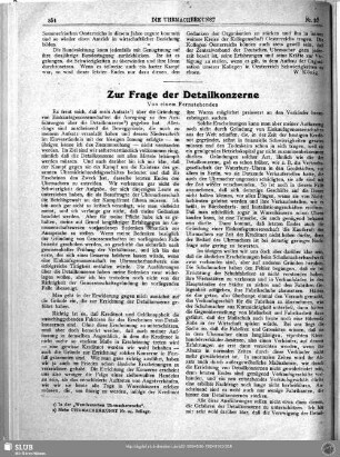 Zur Frage der Detailkonzerne