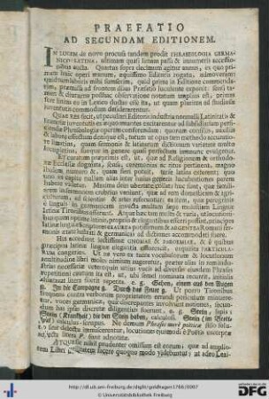 Praefatio Ad Secundam Editionem.