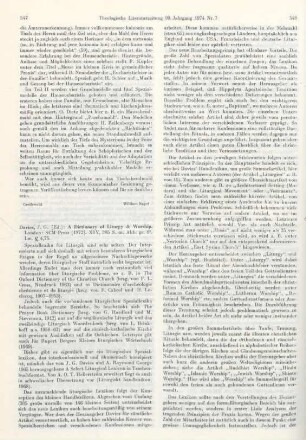 547-549 [Rezension] A dictionary of liturgy and worship