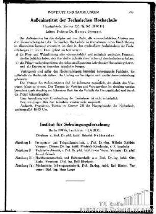 Institut für Schwingungsforschung
