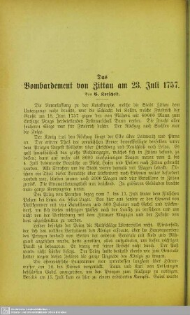 Das Bombardement von Zittau am 23. Juli 1757