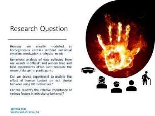 Experimental study to compare factors influencing exit choice behaviour in emergency evacuation situations using virtual reality techniques