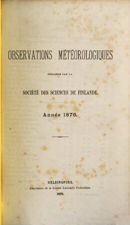 Observations météorologiques. [4]. 1876