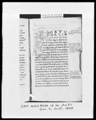 Gregorius Magnus, Regula Pastoralis — ---, Folio 4rectoInitiale P, Folio 4recto