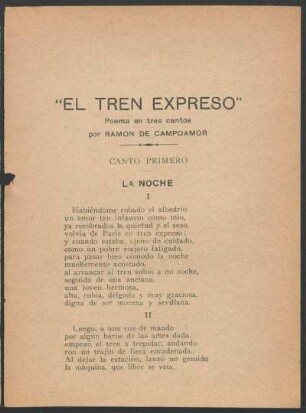 "El Tren Expreso" : Poema en tres cantos