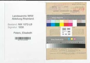 Entnazifizierung Elisabeth Peters , geb. 26.04.1895 ()