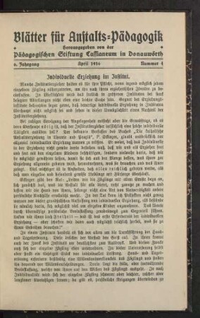 Individuelle Erziehung im Institut