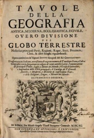 Tabole della geografia