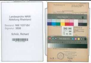 Entnazifizierung Richard Scholz , geb. 02.12.1899 (Angestellter)
