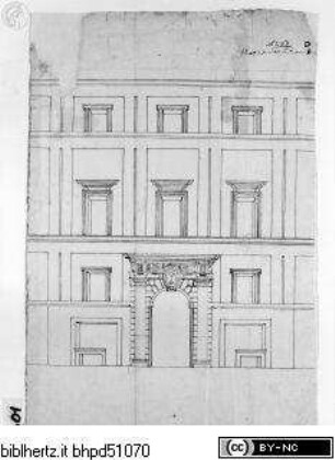 Rom, Borgo Vecchio, Palazzo Cesi, Fassadenaufriss, Detail