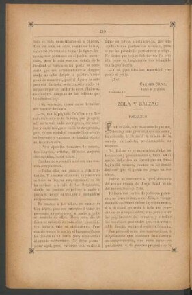 Zola y Balzac : Paralelo